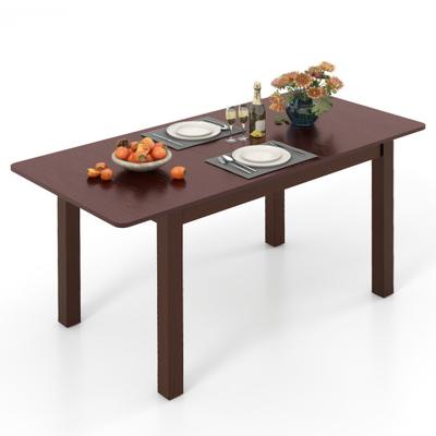 Costway Extendable Folding Dining Table with Rubber Wood Frame and Safety Locks