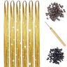 kit tinsel per capelli neri con strumento 6 pezzi 1200 ciocche tinsel per capelli resistente al calore capelli fata scintillanti brillanti estensioni dei capelli tinsel glitter per donne ragazze