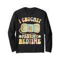 I Crochet Past My Bedtime Groovy Crochet Knitting Langarmshirt