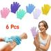 6 Pairs Exfoliating Shower Gloves TQWQT Stretch Body Scrubber Washable Loofah Gloves Exfoliating Dual Texture Bath Wash Gloves for Shower Spa Massage Family Scrubbing Glove for Women Men