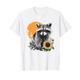 Digitales Kunst-T-Shirt mit Waschbär-Sonnenblumen-Motiv T-Shirt