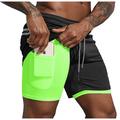 Men's Running Shorts Gym Shorts 2 in 1 with Phone Pocket Bottoms Sports Outdoor Athletic Breathable Quick Dry Moisture Wicking Yoga Fitness Gym Workout Slim Fit Sportswear Activewear Solid Colored