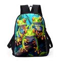 Men's Backpack 3D Print School Outdoor Daily Animal Polyester Large Capacity Breathable Lightweight Zipper Print Light Green Blue Green