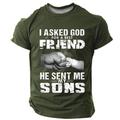 He Sent Me My Sons Designer Retro Vintage Men's 3D Print T shirt Tee Sports Outdoor Holiday Going out T shirt Black Army Green Dark Blue Short Sleeve Crew Neck Shirt Spring Summer Clothing Apparel