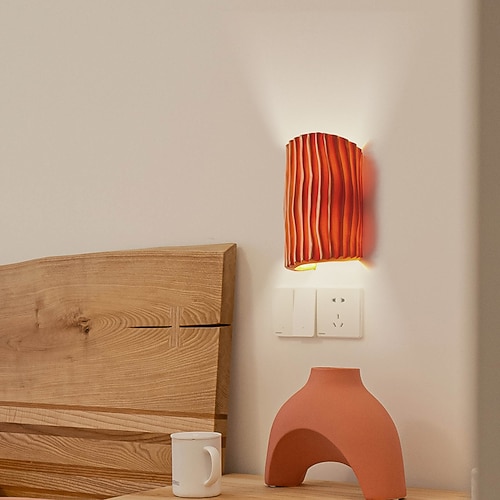 LED-Wandleuchte, Streifen-Design, 25,4 cm, Kunstharz, 5 W, moderne LED-Hintergrund-Wandleuchte, Wohnzimmer, Schlafzimmer, Nachttisch, Innenwandleuchte, Beleuchtung, Wandleuchte, warmweiß, 1 Stück, Image