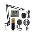 Podcast Equipment Bundle Audio Interface With All In One Live Sound Card And BM800 Condenser Microphone Podcast Microphone Perfect For Recording Broadcasting Live Streaming