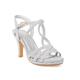 Women's Sandals Gladiator Sandals Roman Sandals Party Daily Hollow-out Summer Stiletto Peep Toe Bohemia Sexy Sparkling Glitter Cross Strap Silver Black Gold