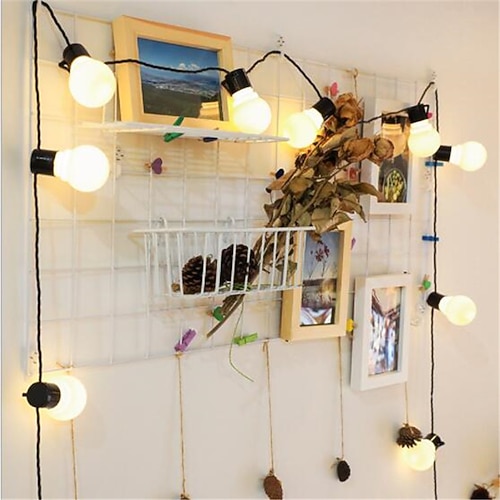 3M 10Leds Festoon LED Globe LED flexible Stringlicht Feenlampen Feen-Stringlichter Girlande Garten Patio Hofdekoration Feiertagsaußenbeleuchtung EU US Stecker AC110V 120V 220V 230V 240V Image