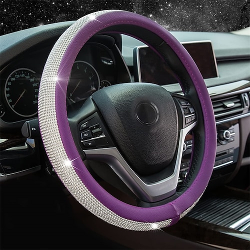 1 pc Leder Lenkradabdeckung Atmungsaktiv Universelle Passform Für 15~151/2 Image