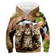 Kinder Mädchen Jungen Kapuzenpullover Pullover Tier Katze Langarm Tasche Kinder Top Lässiger Kapuzenpullover bezaubernd täglich weiß gelb blau Herbst 7–13 Jahre