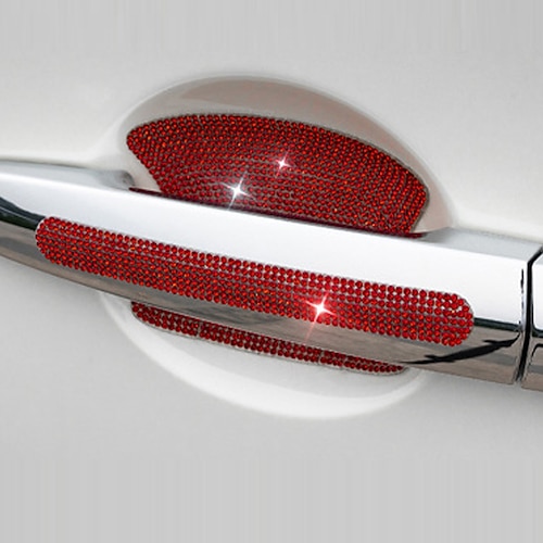 Starfire 1/2/4 Stück Strass-Aufkleber für Autotürgriffe – glitzerndes Autozubehör, Kristall-Glitzer-Türgriff-Schutzaufkleber und Abziehbilder, kratzfeste, reflektierende Autoaufkleber für Damen Image