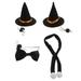 1 Set of Halloween Pet Hat Scarf Adjustable Lizard Witch Hat Party Pet Supply