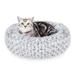 USCCE Pet Cat Dog Beds for Indoor Anti-Anxiety Donut Cuddler Cozy Soft Cat Dog Beds Autumn Winter Self-Warming Round Shape Pet Mattress Anti-Slip Bottom Cushion - 1.2lb Gray