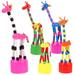 Colorful Toy Dancing Giraffe Toys Press Base Thumb Puppet Desktop Cute 18cm Wooden Child 5 Pcs