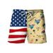 YUHAOTIN Mens Cycling Shorts Padded Bicycle Riding Pants Bike Biking Mens Spring Summer Casual Shorts Pants Flag Printed Patchwork Sports Beach Pants with Pockets Biking Shorts for Men Padded