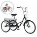 Adult Folding Tricycles 3 Wheel W/Installation Tools with Low Step-Through Large Basket Foldable Tricycle for Adults Women Men