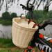 16*16*21 Cm Bike Basket Kids Front Handlebar Bike Basket Rattan Woven Bicycle Basketon Clearance