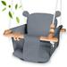 Latiable Baby Swing Outdoor - Secure Canvas and Wooden Indoor Baby Swing Seat - Toddler Swing Infant Swing Outdoor with Safety Belt Hanging Swing Chair for Baby Boys Girls (Dark Grey)