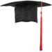 Graduation Hat Formal Dress Red Cap Decor Student Men and Women Elastic Hats Matte Cloth