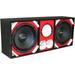 Deejay LED TBH12RED Two Despacito Heavy Duty 12 in. Woofers One Horn with Two Bullet Tweeter Red