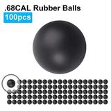 100PCS Rubber Balls Reusable .68 Cal Training Soft Rubber Paintballs Training Defense Marker