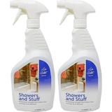 Ruibo Showers and Stuff (32 Oz Spray Bottle Pack of 2) Hard Water Stains and Soap Scum Remover | Cleans Bathroom Rust Grout Tile Lines Fiberglass Tub Glass Shower Door Surfaces