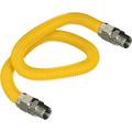 Gas Connector 72 Inch Yellow Coated Stainless Steel 5/8â€� OD Flexible Gas Hose Connector For Gas Range Furnace Stove With 1/2â€� MIP X 1/2 MIP Stainless Steel Fittings 72â€� Gas Appliance Supply Line