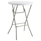 32 Inches Bar Height Round Plastic Folding Table Cocktail Table Outdoor Bar Folding Plastic Tables for Events High Top Table White Bar Table Camping Table Tall Cocktail Tables Bistro Round Table