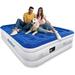 Perfect Meldoz Queen Air Mattress with Built-in Pump Double High Blow Up Mattress for Home Camping & Guest 3 Mins Quick Inflate Inflatable Air Bed with Water Resistant Flocked Top