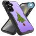 TalkingCase Hybrid Slim Phone Cover Compatible for Samsung Galaxy S24 Xmas Tree Print w/ Glass Screen Protector Military Grade Dual-Layer Raised Edges Print in USA
