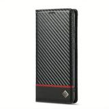 Premium Carbon Fiber Faux Leather Flip Wallet Phone Case - Shockproof Protection for Samsung Galaxy S20/S21/S22/S23 Ultra S20 FE Note 20 Ultra A52/A53/A54/A13/A04S/A14/A