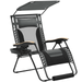 Yaheetech 29in Outdoor Zero Gravity Chair with Sun Shade Gray/Black