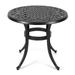 23.22 Round Patio Table Outdoor Cast Aluminum Dining Table Outdoor Round Patio Bistro Table Patio Side Table with Plaid Weave Design Design for Garden Backyard Porch Pool Balcony Deck Black