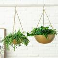 npkgvia Plant Pots Gardening Supplies Indoor Hanging Flower Pots Outdoor Wrought Iron Hanging Basket Flower Pots Durable Wrought Iron Flower Pots Frosted Planters for Indoor Plants Flower Pots