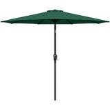 Kumji 7.5FT Patio Umbrella Heavy-Duty Round Outdoor Market Table Patio Umbrella w/Steel Pole Market Umbrella for Deck Pool Garden Push Button Tilt Crank Easy Crank Lift Green