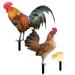 Decorative Garden Inserts Patio Decoration Stake Metal Rooster Three-dimensional Acrylic