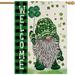 St Patricks Day Garden Flag Green Gnome Shamrocks Vertical Double Sided Burlap Flag Welcome St.Patrick s Day Holiday Yard Outdoor Decor 12.5 x 18 Inch