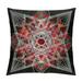 ARISTURING Sri Yantra Sacred Geometry with Red White Spiral Swirl Throw Pillow Multicolor