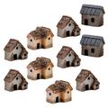 10 Pcs Cottages Christmas Sto Home Accessories Resin House Secure Kid Gift House Miniature Ornaments Mini Home Child