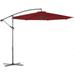 BLUU 10 FT Patio Offset Umbrella Outdoor Cantilever Umbrella Hanging Umbrellas Fade Resistant & Waterproof pp-Dyed Canopy Fabric with Infinite Tilt Crank & Cross Base (Brick Red)