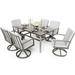 Perfect 7 Piece Patio Swivel Dining Set Aluminum Outdoor Dining Set Aluminum Dining Table and Chairs Set Patio Dining Furniture with Aluminum Table Chairs and Washable Cushions (Gray)