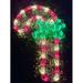 Red And Green LED Lighted Candy Cane Christmas Window Silhouette Decoration