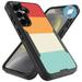 TalkingCase Hybrid Slim Phone Cover Compatible for Samsung Galaxy S24 Color Block 8 Print w/ Glass Screen Protector Military Grade Dual-Layer Raised Edges Print in USA