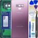 LUVSS Rear Glass Assembly for Samsung Galaxy Note 9 SM-N960 Back Glass Panel Cover Case Housing Replacement + Camera Lens + Repair Manual DIY Tools Kit (Lavender Purple)