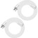 Extension Cord 6ft. 14/3 SJTW Weatherproof Power Cable for Indoor Outdoor Use. 3 Prong Heavy Duty Power Cord for Christmas Light. White. ETL Listed. 2 Pack