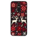 Vintage-Christmas-Plaid-Reindeer-Snowflake-Red-Black-Winter-90 phone case for LG Solo LTE for Women Men Gifts Soft silicone Style Shockproof - Vintage-Christmas-Plaid-Reindeer-Snowflake-Red-Black-Wint