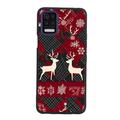 Vintage-Christmas-Plaid-Reindeer-Snowflake-Red-Black-Winter-67 phone case for LG Q52 for Women Men Gifts Soft silicone Style Shockproof - Vintage-Christmas-Plaid-Reindeer-Snowflake-Red-Black-Winter-67