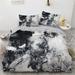 Gold Metallic Marble Comforter Cover Set Twin Full Queen King Size 3 Piece Bed in a Bag Foil Print Glitter White Comforter Cover and Pillowcases Set All Season Soft Microfiber Complete Bedding Sets