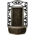 QCAI 30.31 H Stone/Black Polyresin and Metal Indoor Outdoor Wall Mounted Waterfall Fountain with Pump Wall-Hanging Fountains Water Fountain DÃ©cor