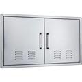 Vented Outdoor Kitchen Doors-42 W x 21 H-Stainless Steel BBQ Double Access Door Flush Mount for Outdoor Kitchen and BBQ Island